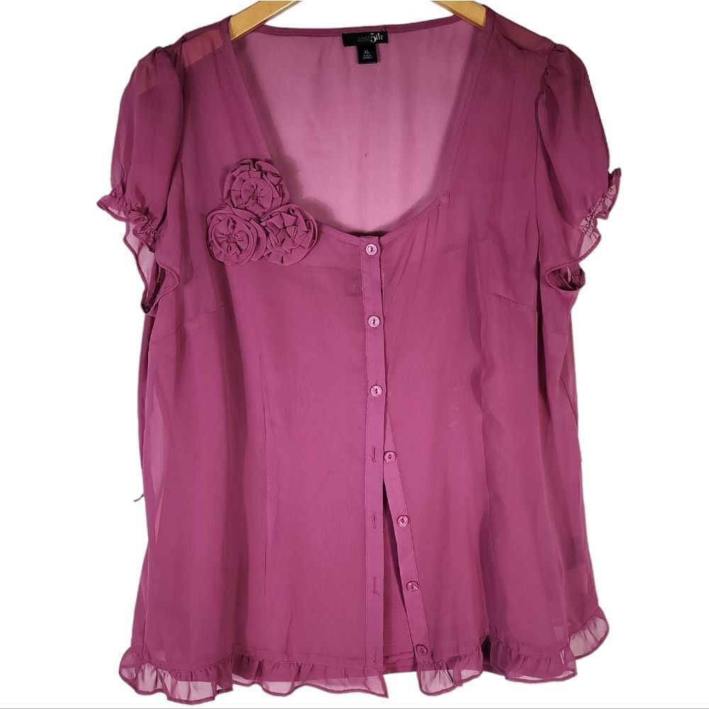 East 5th Plum Rose Sheer Tank and Blouse